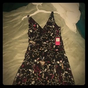 Vince Camuto Black/Multi Fit and Flare Dress